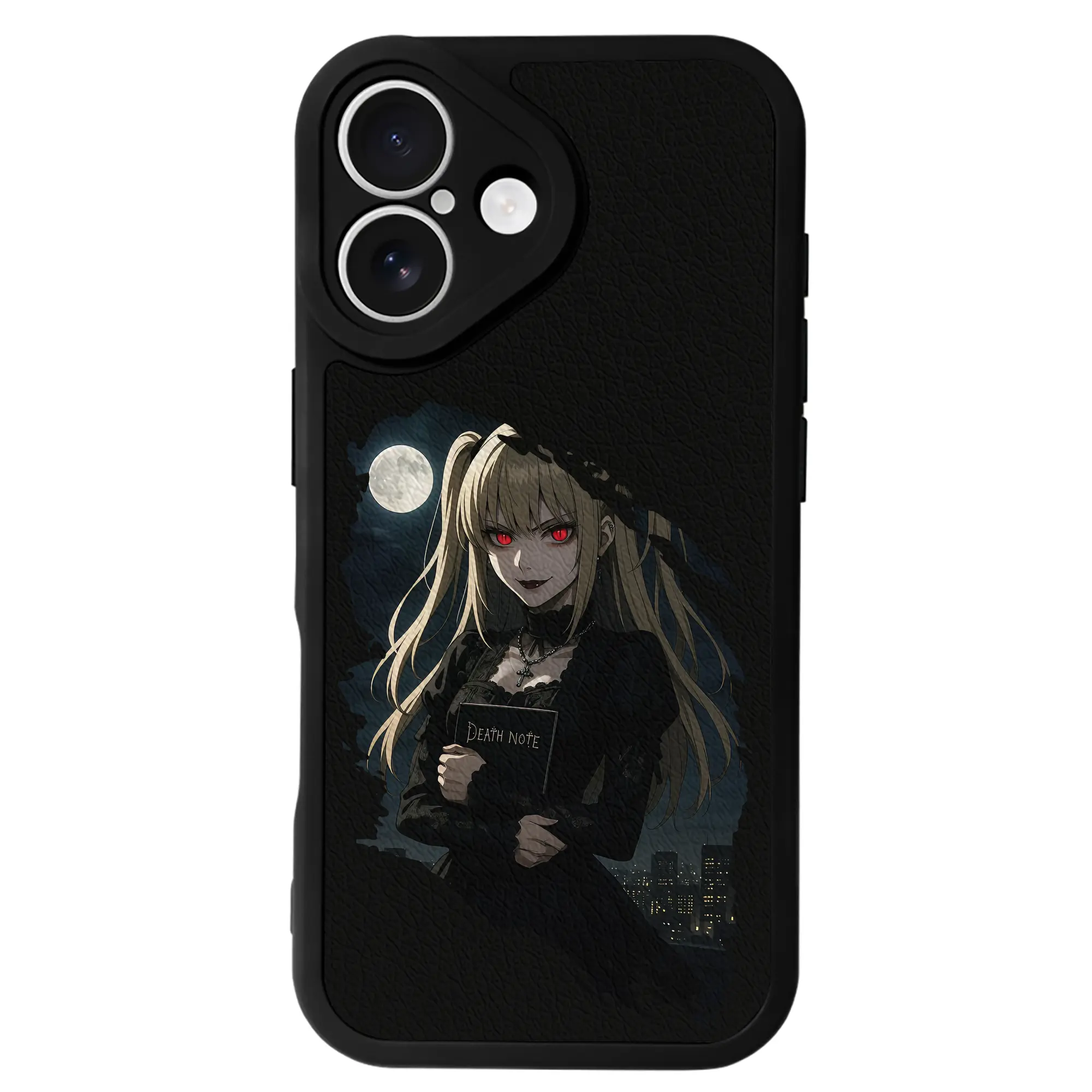 デスノート グッズ,弥海砂 - IPhone 16シリーズ対応 ・ シリコンスマホケース ・ レザー調 ・ 高精度フィット ・ 耐衝撃 ・ ワイヤレス充電対応 ・ 精密カット